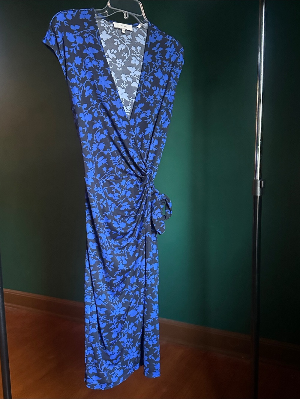 Lark & Ro Royal Blue Floral Wrap Maxi Dress